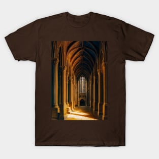 Chapel Interior - Medieval Catholic Church T-Shirt